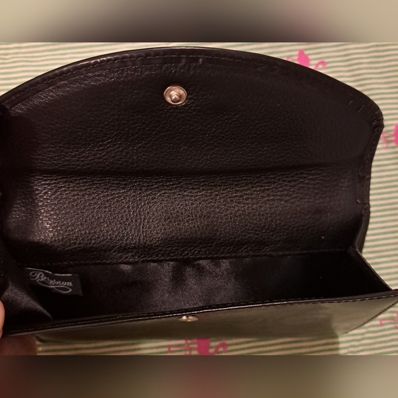 EUC Vintage Brighton Black Patent Leather Bifold Wallet Clutch w/ Buckle Closure - Picture 4 of 7